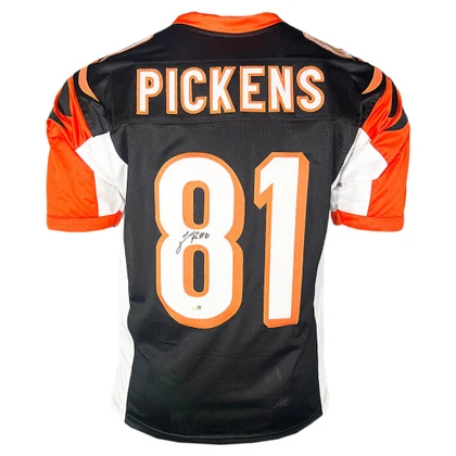 Carl Pickens Signed Cincinnati Black Football Jersey (JSA)