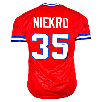 Phil Niekro Signed Atlanta Red Baseball Jersey (JSA)