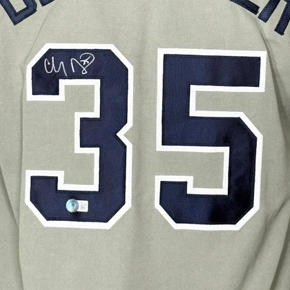 Clay Bellinger Signed New York Grey Baseball Jersey (Beckett)