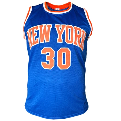 Bernard King Signed New York Blue Basketball Jersey (JSA)