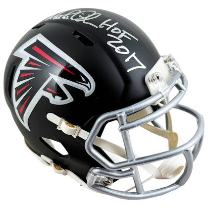 Morton Anderson Signed HOF 2017 Inscription Atlanta Falcons Speed Mini Football Helmet (JSA)