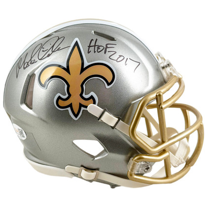 Morton Anderson Signed HOF 2017 Inscription New Orleans Saints Flash Mini Football Helmet (JSA)