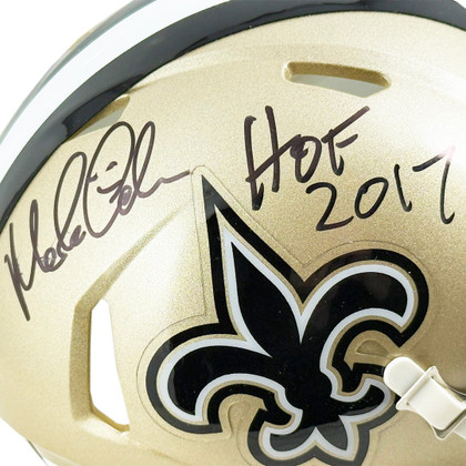Morton Anderson Signed HOF 2017 Inscription New Orleans Saints Speed Mini Football Helmet (JSA)