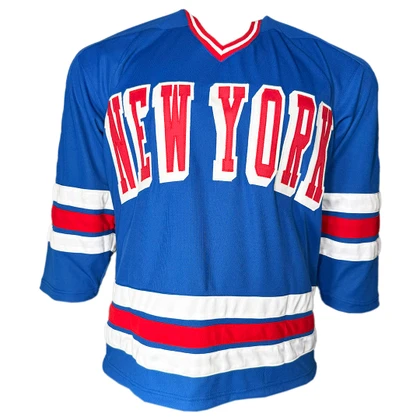 Glenn Anderson Signed 94 Cup HOF 2008 Inscription New York Bue Hockey Jersey (JSA)