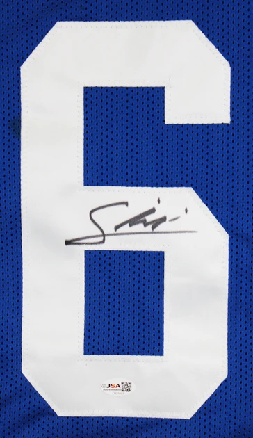 Francis Mauigoa Authentic Signed Blue Pro Style Jersey Autographed JSA