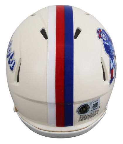 Patriots A.J. Brown Authentic Signed Retro Speed Mini Helmet BAS Witnessed