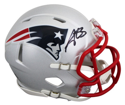 Patriots A.J. Brown Authentic Signed Speed Mini Helmet W/ Case BAS Witnessed