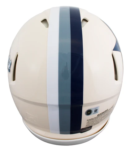Cowboys Emmitt Smith Signed Retro Full Size Speed Proline Helmet W/ Case BAS Wit