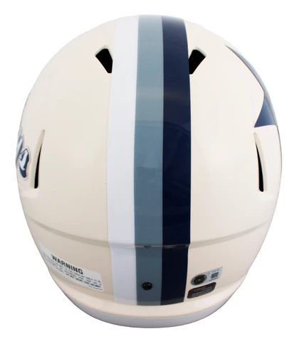 Cowboys Emmitt Smith Signed Retro Full Size Speed Rep Helmet BAS Witnessed