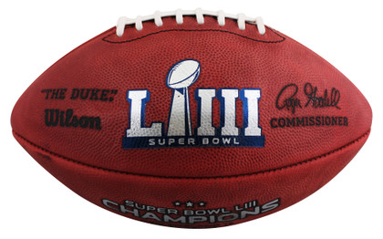 Patriots Rob Gronkowski Signed SB LIII Logo Wilson "Duke" Football BAS Witnessed