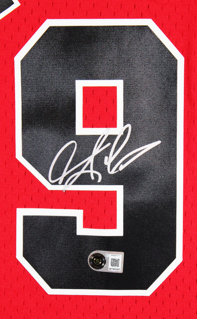 Bulls Dennis Rodman Signed Red Mitchell & Ness HWC Swingman Jersey BAS Witnessed