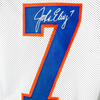 John Elway Signed Denver White Football Jersey (Beckett)
