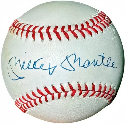 Mickey Mantle Signed Rawlings Official Roal American League Baseball Toned  Beckett Review (New York Yankees/Hof)