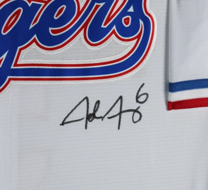 Rangers Josh Jung Signed White Nike Framed Jersey w/ 2023 WS Patch BAS Witnessed
