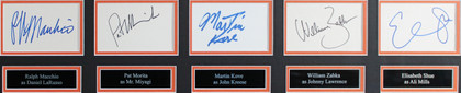 The Karate Kid (5) Morita, Macchio, Zabka, Shue & Kove Signed Framed Display BAS Version 1