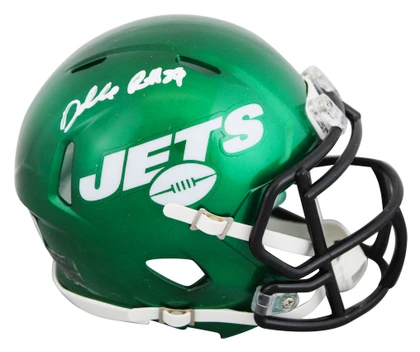 Jets Darrelle Revis Authentic Signed 2019-23 TB Speed Mini Helmet BAS Witnessed