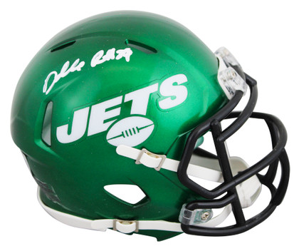 Jets Darrelle Revis Signed 2019-23 TB Speed Mini Helmet W/ Case BAS Witnessed