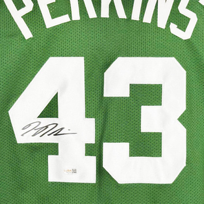 Kendrick Perkins Signed Boston Green Basketball Jersey (JSA)