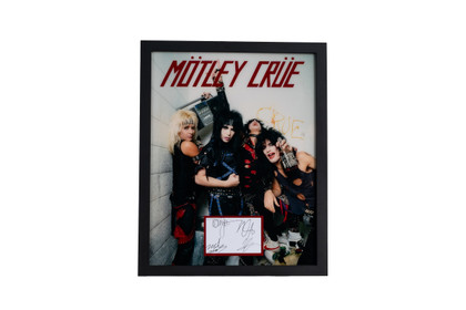 Framed Autographed Display: Hand-Signed Cut by Mötley Crüe
