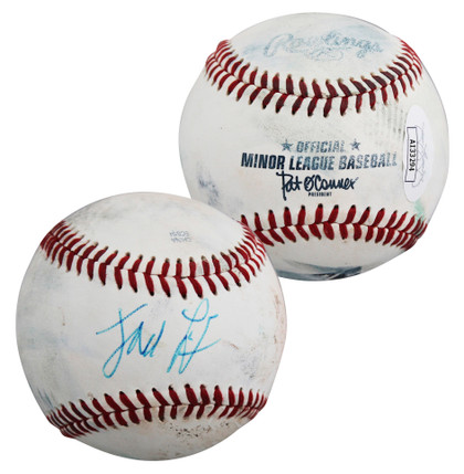 Rangers Jack Leiter Signed Game Used Official Minor League Baseball JSA #AI33294