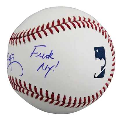 Braves John Rocker "F*** NY!" Signed Robert Manfred OML Baseball JSA #CE86202