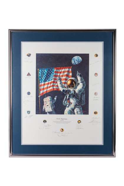 Alan Bean’s “In the Beginning” Print Signed by 20 Apollo Astronauts