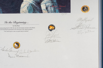 Alan Bean’s “In the Beginning” Print Signed by 20 Apollo Astronauts