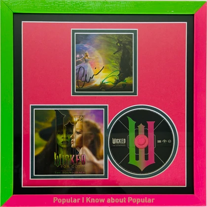 Ariana Grande Cynthia Erivo Signed Framed Wicked CD Display JSA