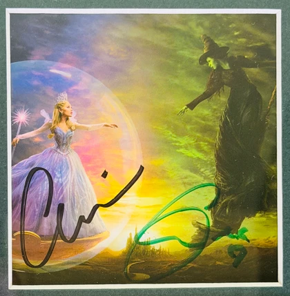Ariana Grande Cynthia Erivo Signed Framed Wicked CD Display JSA