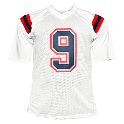Kayshon Boutte Signed New England White Football Jersey (Beckett)