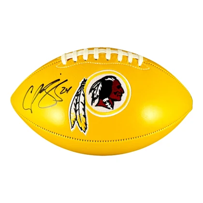 Champ Bailey Signed Washington Redskins Official NFL Team Logo Yellow Football (Beckett)