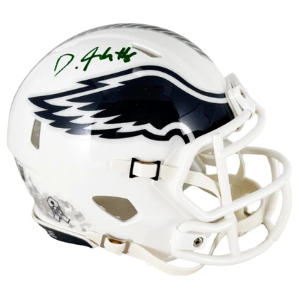 DeVonta Smith Signed Philadelphia Eagles Salute 2024 Mini Football Helmet (Beckett)