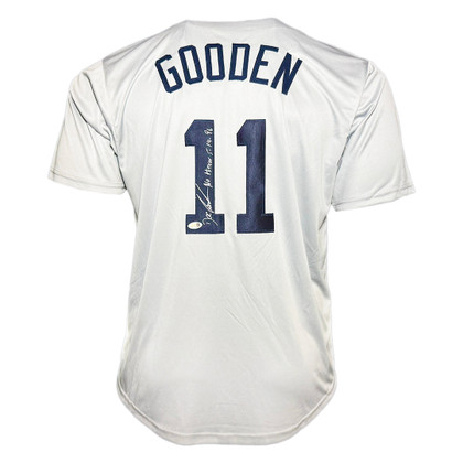 Dwight Gooden Signed No Hitter 5-14-96 Inscription New York Grey Baseball Jersey (JSA)