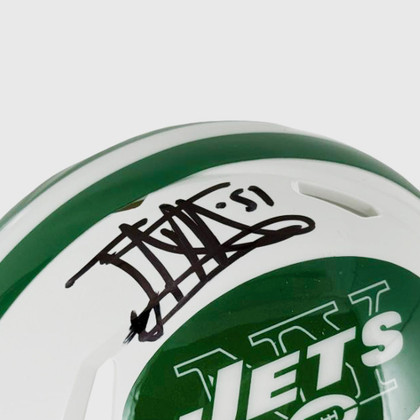 Jonathan Vilma Signed New York Jets Alt 2024 Speed Mini Football Helmet (JSA)