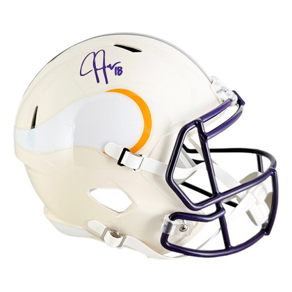 Justin Jefferson Signed Minnesota Vikings Retro Speed Full-Size Replica Football Helmet (Beckett)