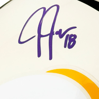 Justin Jefferson Signed Minnesota Vikings Retro Speed Full-Size Replica Football Helmet (Beckett)
