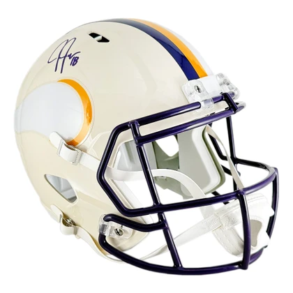 Justin Jefferson Signed Minnesota Vikings Retro Speed Full-Size Replica Football Helmet (Beckett)