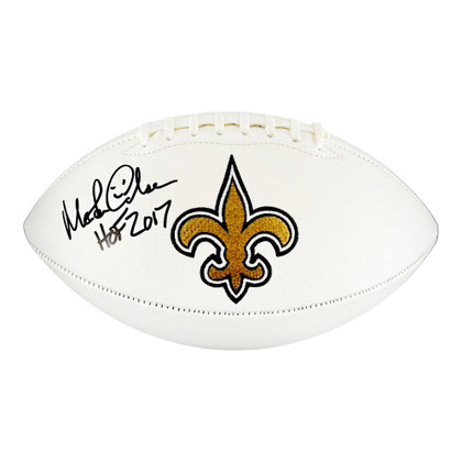 Morten Andersen Signed HOF 2017 Inscription New Orleans Saints Official NFL Team Logo Football (JSA)