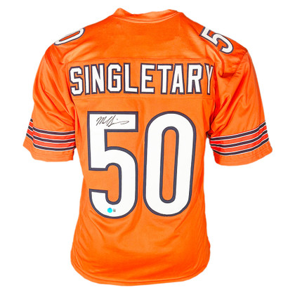 Mike Singletary Signed Chicago Orange Football Jersey (JSA)