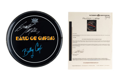 Band of Gypsys Buddy Miles and Billy Cox Signed Drumhead
