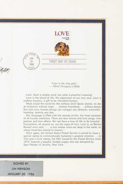 Jim Henson Signed First Day of Issue Postal Stamp Launch Program
