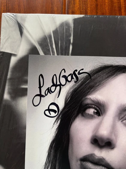 Lady Gaga Signed "Mayhem" poster and LP vinyl Album JSA