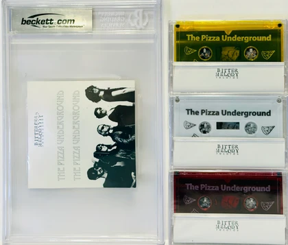 The Pizza Underground Slabbed Signed CD Insert with 3 Colored Cassettes Beckett