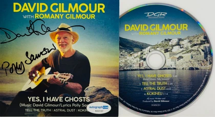 David Gilmour and Polly Samson Signed CD Cover "Yes, I Have Ghosts" ACOA