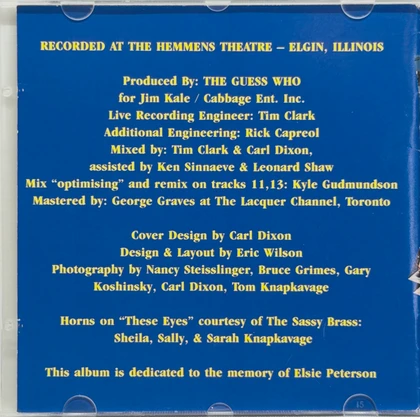 The Guess Who Signed "Down The Road Live" CD RARE ACOA