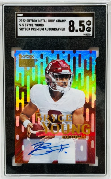 Bryce Young Signed 2022 Skybox Metal Univ. Champ Trading Card 8.5 NM