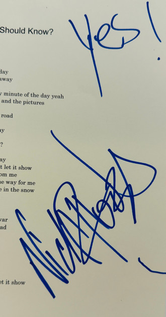 Nick Rhodes Signed Lyrics Sheet JSA Duran Duran