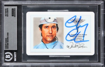 Chevy Chase Fletch Signed Custom Trading Card Auto Grade Gem Mint 10 BAS Slabbed