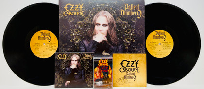Ozzy Osbourne Signed "Patient Number 9" 5x5 Art Card w/ Double LP, CD, Cassette JSA