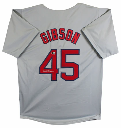 Bob Gibson Authentic Signed Grey Pro Style Jersey Autographed BAS #BY031290